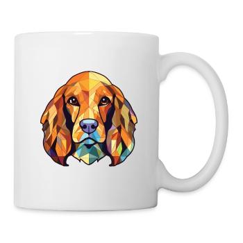 American Cocker Spaniel chien aquarelle colorée - Mug blanc - blanc - Droite