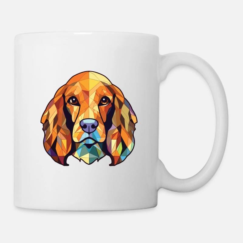 American Cocker Spaniel Hund Buntes Aquarell - Tasse - Weiß