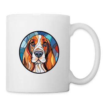 Basset Hund Buntes Aquarell Tier Haustier - Tasse - Weiß - Rechts