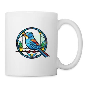 Blue Bird Colorful Watercolor Animal Illustration - Mug - white - Right