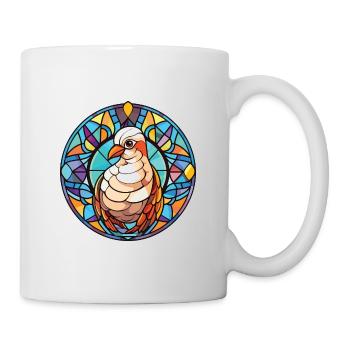 Taube buntes Aquarell Tier Haustier Illustration - Tasse - Weiß - Rechts