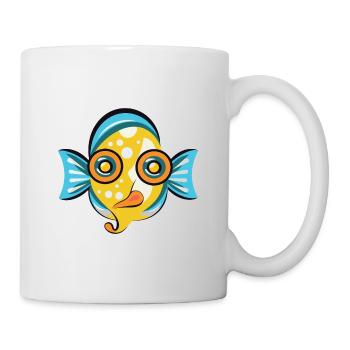 Flounder Fish Colorful Watercolor Animal Cartoon - Mug - white - Right
