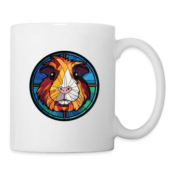 Meerschweinchen bunte Aquarell Tier Illustration - Tasse - Weiß - Rechts