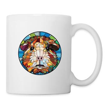 Meerschweinchen bunte Aquarell Tier Illustration - Tasse - Weiß - Rechts
