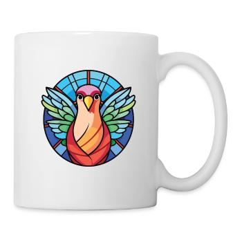 Taube buntes Aquarell Tier Haustier Illustration - Tasse - Weiß - Rechts