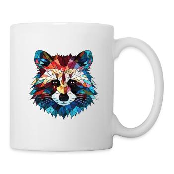 Raccoon Colorful Watercolor Animal Illustration - Mug - white - Right