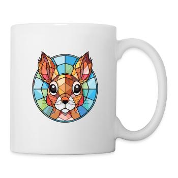 Eichhörnchen buntes Aquarell Tier Illustration - Tasse - Weiß - Rechts