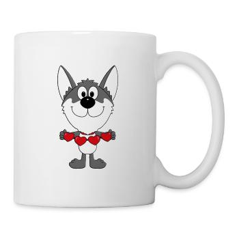 LIEBE - HUND - HUSKY - WOLFSHUND - SCHLITTENHUND - Tasse - Weiß - Rechts