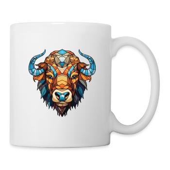 Buffalo Colorful Watercolor Animal Illustration - Mug - white - Right