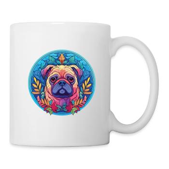 Bunter Hund Buntes Aquarell Tier Cartoon - Tasse - Weiß - Rechts