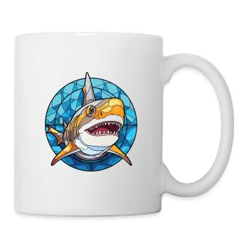 Shark Colorful Watercolor Animal Pet Illustration - Mug - white - Right
