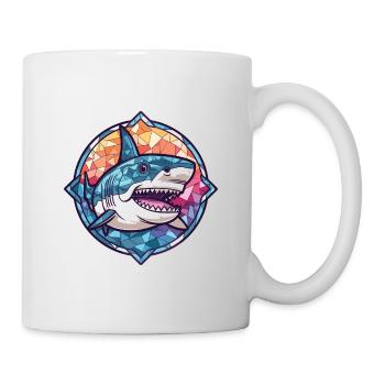Shark Colorful Watercolor Animal Pet Illustration - Mug - white - Right