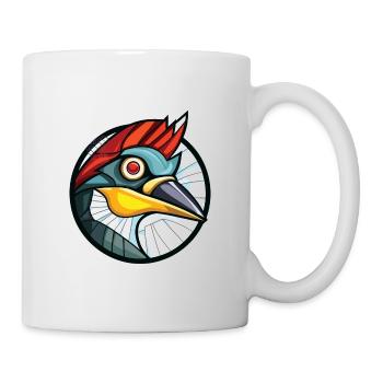 Specht bunte Aquarell Tier Illustration - Tasse - Weiß - Rechts