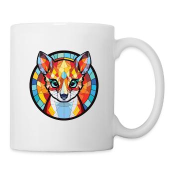 Cat Lemur Colorful Watercolor Animal Illustration - Mug - white - Right
