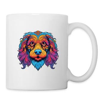 Bunter Hund Buntes Aquarell Tier Cartoon - Tasse - Weiß - Rechts