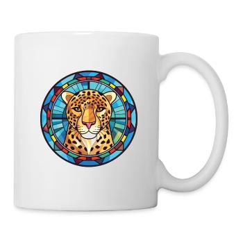 Leopard Colorful Watercolor Animal Illustration - Mug - white - Right