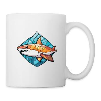 Shark Colorful Watercolor Animal Pet Illustration - Mug - white - Right