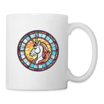Einhorn bunte Aquarell Tier Illustration - Tasse - Weiß - Rechts