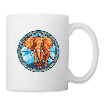 Elefant buntes Aquarell Tier Illustration - Tasse - Weiß - Rechts