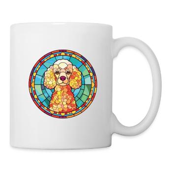 Pudel Hund Buntes Aquarell Tier Illustration - Tasse - Weiß - Rechts