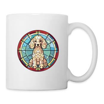 Pudel Hund Buntes Aquarell Tier Illustration - Tasse - Weiß - Rechts