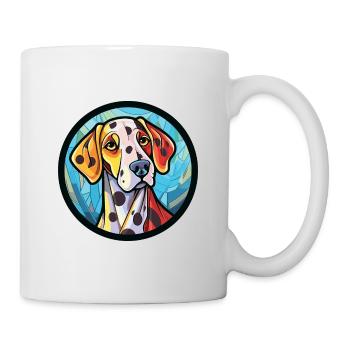 Dalmatiner Hund Buntes Aquarell Tier Karikatur - Tasse - Weiß - Rechts
