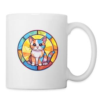 Chaton bébé chat coloré aquarelle Animal Cartoon - Mug blanc - blanc - Droite