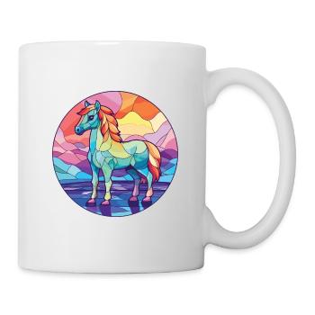 Poney Bébé Cheval Aquarelle Colorée Animal Cartoon - Mug blanc - blanc - Droite