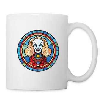 Pudel Hund Buntes Aquarell Tier Illustration - Tasse - Weiß - Rechts