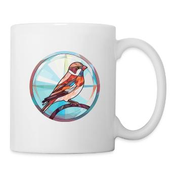 Sparrow Colorful Watercolor Animal Illustration - Mug - white - Right