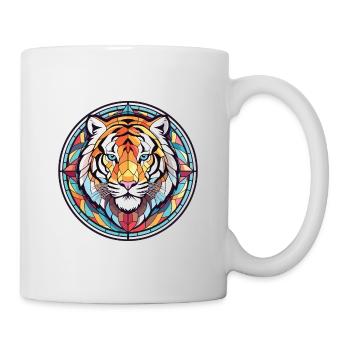 Tiger Colorful Watercolor Animal Pet Illustration - Mug - white - Right