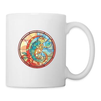 Chameleon Colorful Watercolor Animal Illustration - Mug - white - Right