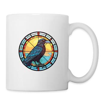Crow Colorful Watercolor Animal Pet Illustration - Mug - white - Right