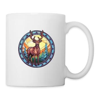 Deer Colorful Watercolor Animal Pet Illustration - Mug - white - Right