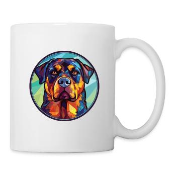 Rottweiler Chien Aquarelle Colorée Animal Cartoon - Mug blanc - blanc - Droite