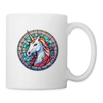 Einhorn bunte Aquarell Tier Illustration - Tasse - Weiß - Rechts