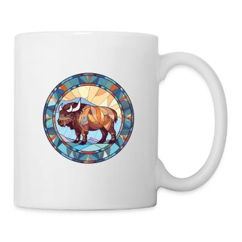 Bison Colorful Watercolor Animal Pet Illustration - Mug - white - Right