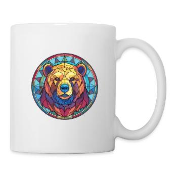 Bunte Aquarell-Tierhaustier-Illustration des Bären - Tasse - Weiß - Rechts