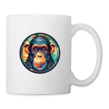Schimpanse bunte Aquarell-Tierillustration - Tasse - Weiß - Rechts