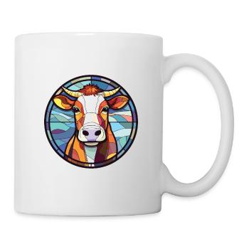 Vache Coloré Aquarelle Animal Animal Illustration - Mug blanc - blanc - Droite