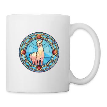 Alpaka buntes Aquarell Tier Haustier Illustration - Tasse - Weiß - Rechts