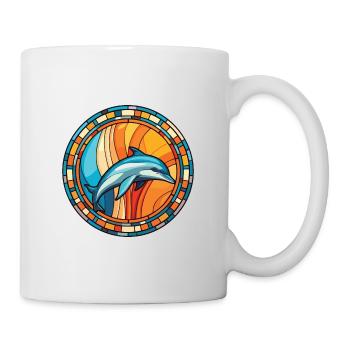 Dolphin Colorful Watercolor Animal Illustration - Mug - white - Right