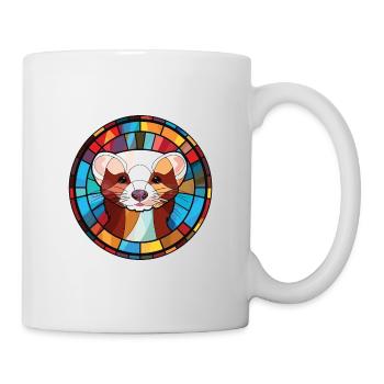 Ferret Colorful Watercolor Animal Pet Illustration - Mug - white - Right