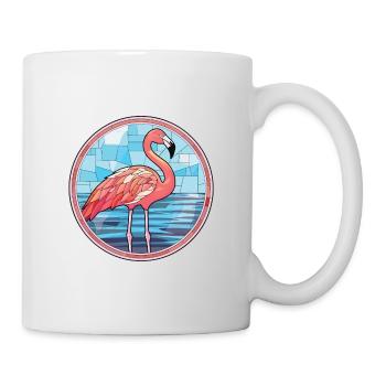 Illustration animale aquarelle colorée de flamant rose - Mug blanc - blanc - Droite