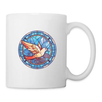 Taube bunte Aquarell-Tier-Haustier-Illustration - Tasse - Weiß - Rechts
