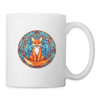 Fuchs bunte Aquarell-Tier-Haustier-Illustration - Tasse - Weiß - Rechts