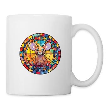 Maus Buntes Aquarell Tier Haustier Illustration - Tasse - Weiß - Rechts