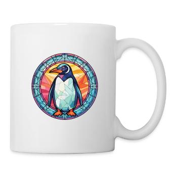 Pinguin bunte Aquarell-Tier-Illustration - Tasse - Weiß - Rechts