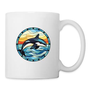 Orca Colorful Watercolor Animal Pet Illustration - Mug - white - Right