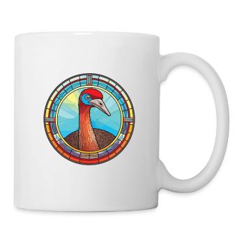 Strauß buntes Aquarell Tier Illustration - Tasse - Weiß - Rechts